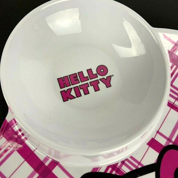 Hello Kitty Divided Plate Zak Designs Pink Plaid Dipping Well Plastic 2011 - Picture 2 of 6